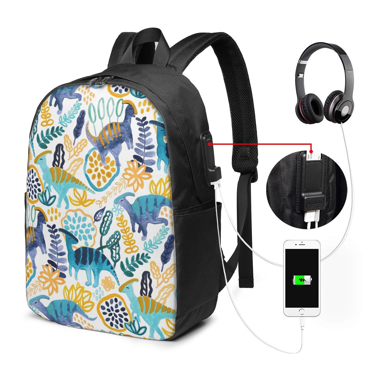Travel Bags - Guaj Parasaurolophuses Sırt Çantası Seyahat Dizüstü